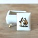 Vintage Footed Porcelain Ring/Pill Box Silhouette Of Colonial Couple