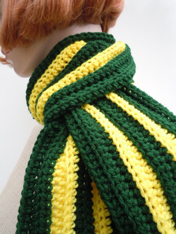 Scarf Packer Colors Dark Green Bright Yellow Scarf Men