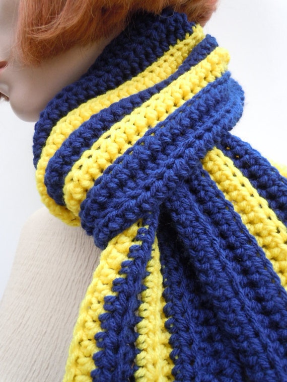 Scarf Dark Blue and Gold Yellow Team Spirit Colors Men