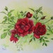ROSES IN RED - Hand Colored Botanical Print 11 x 14