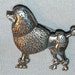 Vintage poodle sterling silver brooch standard dog figural animal
