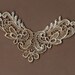 Hand Dyed Edwardian Scroll Venise Lace Applique Vintage Blue Mocha