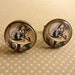 Blue caterpillar cufflinks (from Alice in Wonderland)