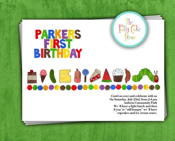 Hungry Caterpillar 1St Birthday Invitations 8