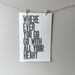 Graduation Letterpress Poster, Deep Gray, Wherever You Go Go with All Your Heart Print, Large 11x17 Simple Bold Typography Sign