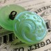 Frosted mint green berries Czech glass buttons - ONE LEFT - 18mm (1 button) hand forged