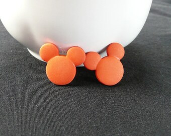 ns-Orange Mouse Ear Stud Earrings