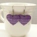 Deep Purple Heart on Heart Dangle Earrings