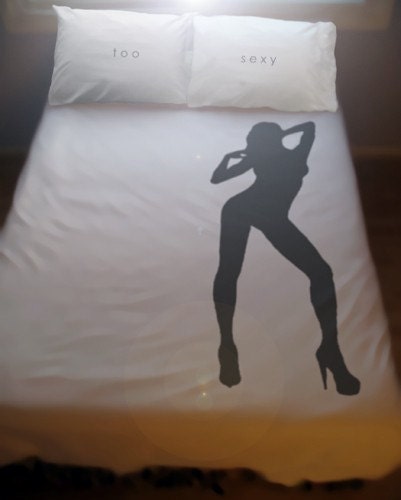 Sexy Pin Up Girl Duvet Cover Set Comforter Bedding Nude Female 