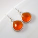 Fire Opal Glass Silver Earrings Orange earrings