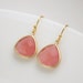 RESERVED for Nelya Gold Earrings Pink Agate Pink Earrings