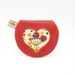 Love Birds Mini Gypsy Coin Purse in Leather and Vintage Fabric / Ready to Ship / Last One
