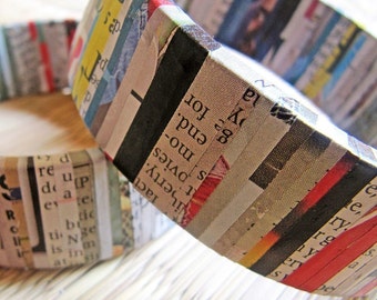 Newspaper Bracelet - Recycled jewelry - Newspaper jewelry - Recycled Bracelet - Upcycled Jewelry - Upcycled Bracelet - Recycled Newspaper