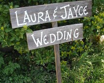 Stake  Wedding signs wedding Yard rustic Rustic on Western  yard  Personalized Name Sign Bridal