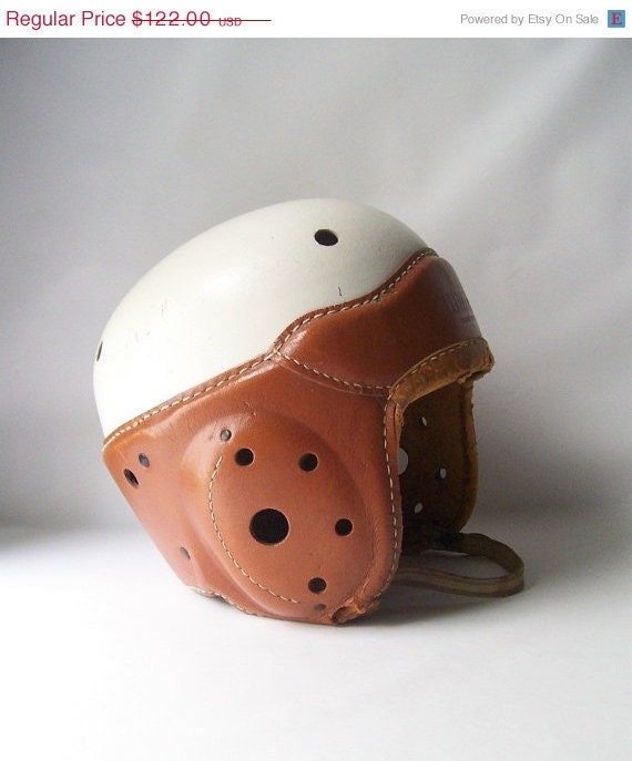 Autumn Sale vintage 1930&#39;s antique leather football helmet