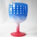vintage stemware red, white and blue white stars thumbprint glassware goblet all american usa celebration holiday july the 4th