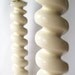 vintage lamps retro pair table lights spiral wood mid century modern hollywood regency chic home decor cream vanilla white