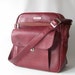vintage samsonite carry on shoulder bag overnight tote weekender travel gear soft case bag maroon red burgandy pan am style retro fashion