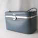 vintage train case blue amelia earhart retro travel gear fashion style luggage suitcase makeup cosmetic case overnight weekender