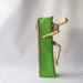 vintage lime green zippered pouch pencil case coinpurse bright neon flourescent retro fashion skinny slim