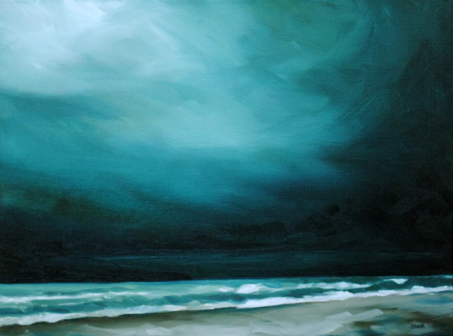 Ocean Storm Original Oil Painting 18x24