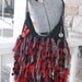 Reserved for Kathy - Rebel Girl Plaid Upcycled Purse Bag - Recycled Bag with Yarn Sari Fabric - Funky Hip Shag Bag by YaY Jewelry