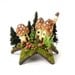 Summer Bloom Fairy House Series - Mushroom Fairy Houses Upon a Star with Flowering Hollyhocks