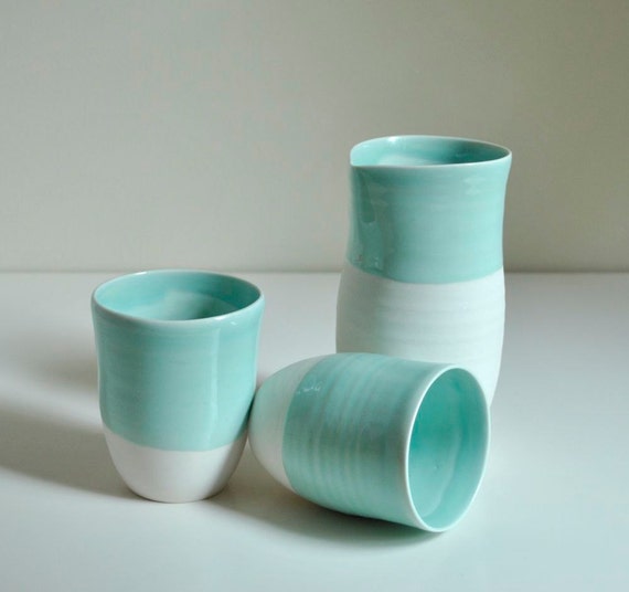 Pottery Pitcher Cup Set Handmade Porcelain by SuiteOneStudio