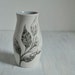 Sketchbook Leaf Vase in Gray Lavender and White Porcelain Pottery