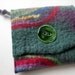 Felted Purse zip closure Hundertwasser inspired spirals duck egg and bilberry heathery colourful