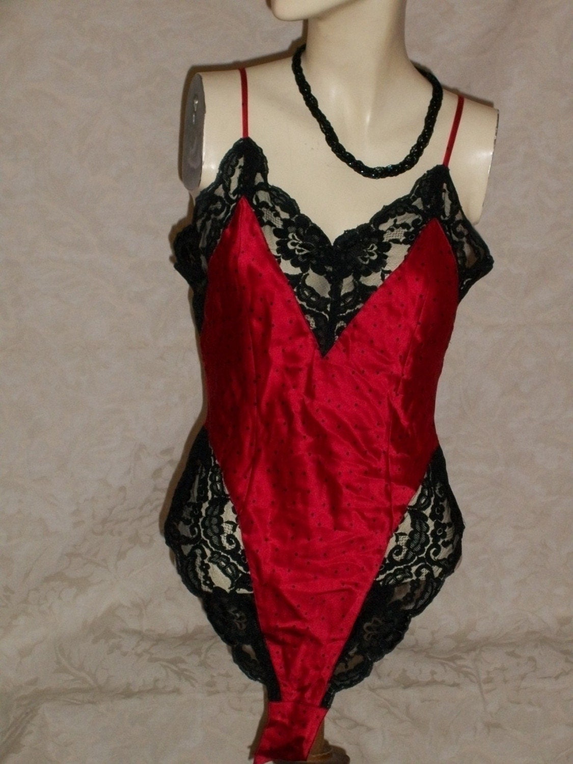 Vintage 80s Victorias Secret Silk and Lace Teddy