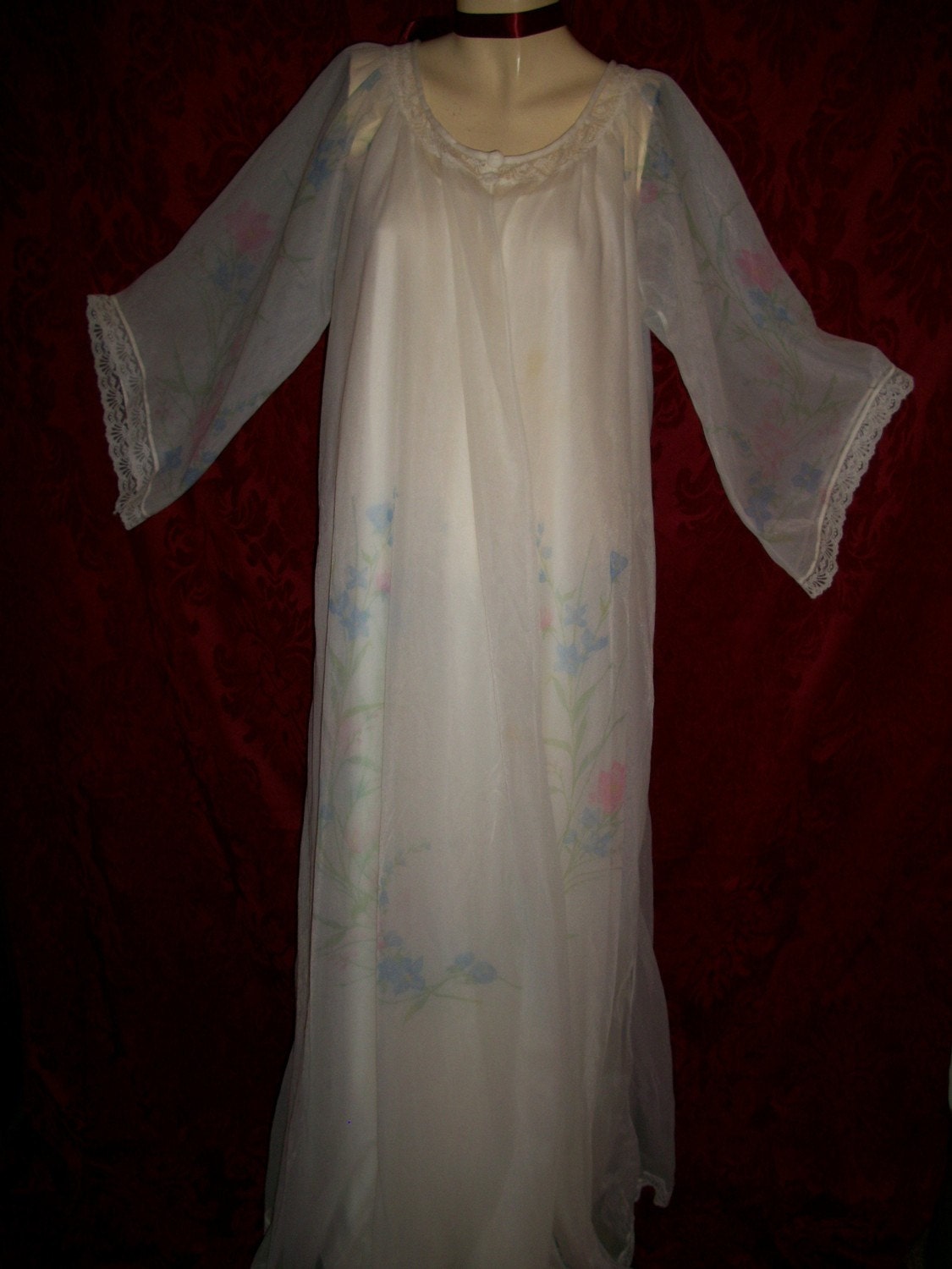 Vintage 50s Nylon Chiffon Gown and Robe by TheFrenchBoudoir