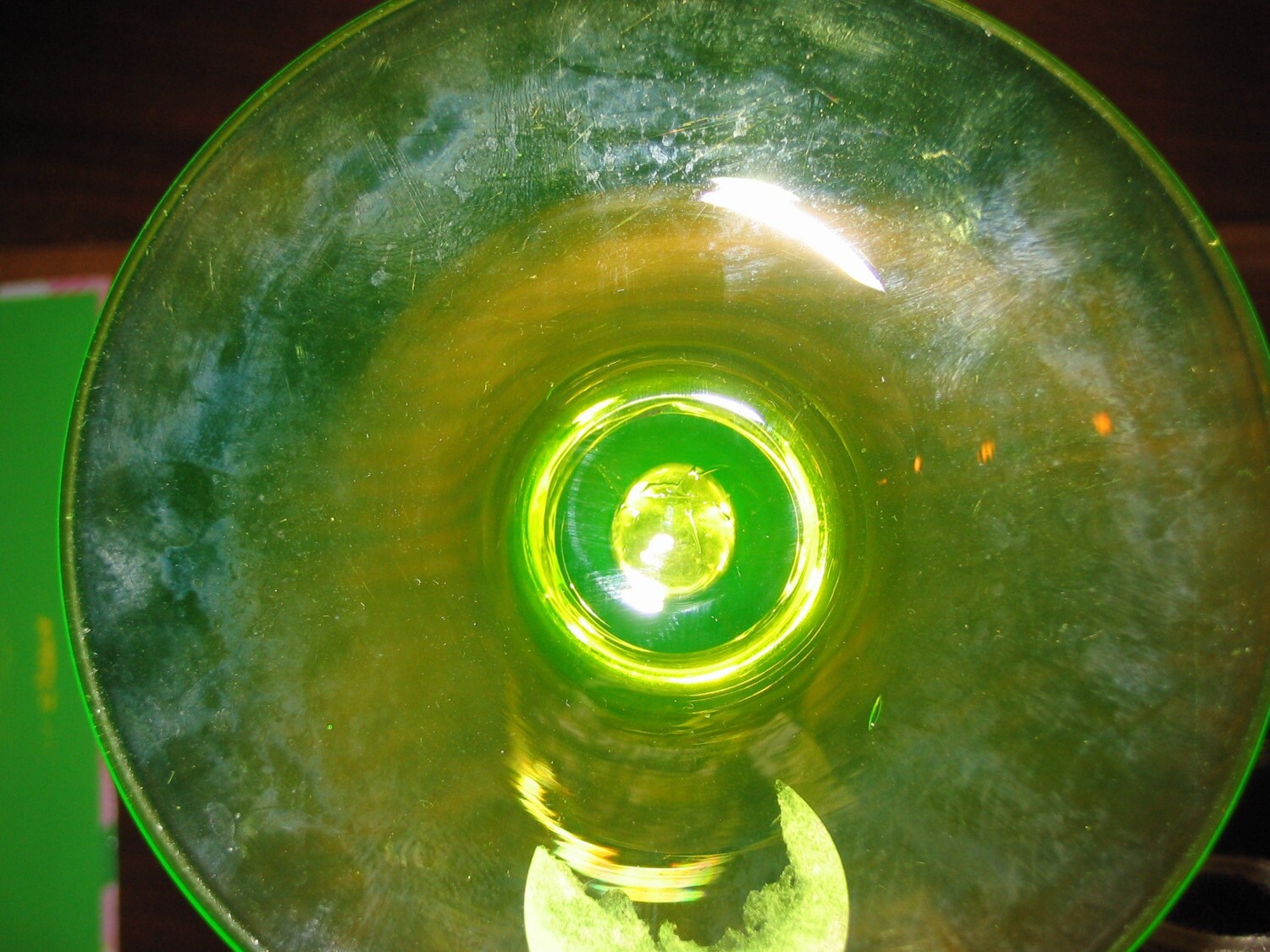 Vintage Vaseline Glass Pair Candlesticks