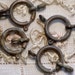 5 Large Old Brass Spring Ring Clasps 16mm diameter Vintage Goods