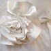 Silk Satin Ivory LARGE ROSE Floral Wedding Bridal Ribbon Sash Belt