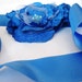Cobalt Blue Big flower wedding Floral Bridal Sash belt