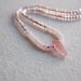 Coral Silk - czech glass beads and natural gemstone on a silk coral cord with sterling silver locket