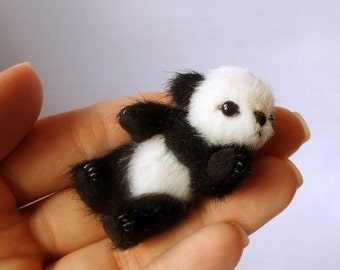 Miniature PANDA PATTERN PDF , make a bear pdf e-pattern, pattern for mini teddy bear, easy teddy bear pattern, cute micro panda tutorials