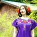 Purple Oaxacan Embroidered Cotton Dress... FLOWER GIRL (m)