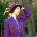 1970s Dark Purple Day Dress... Secretary Dress... MS. SUGAR (m)