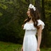 Vintage 1970s Dress... White Eyelet Maxidress... Boho Dress... WOODLAND PRINCESS (xxs)