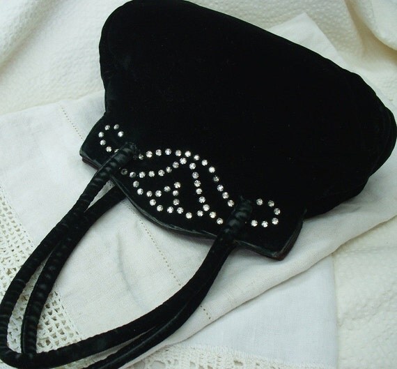black velvet handbag