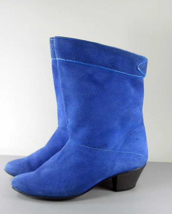 navy blue leather wide calf boots