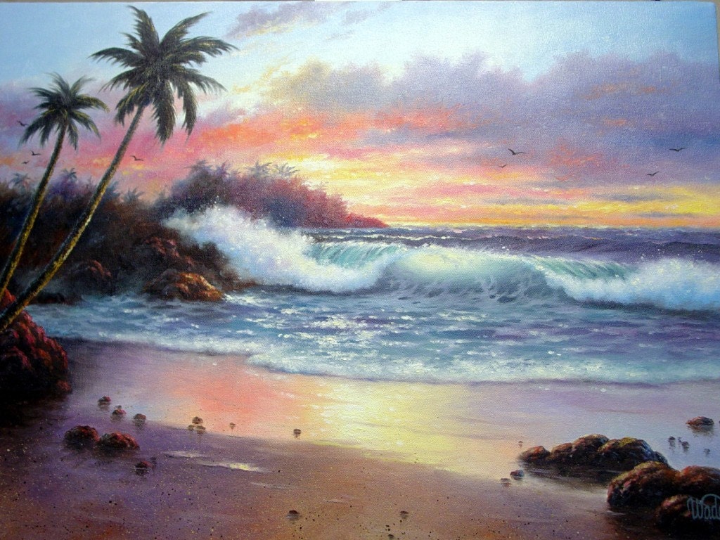 Sunset Paradise 18X24 original oil painting by Vickie Wade