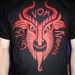 Krampus "Gruss vom Krampus" T-shirt In Red on Black Cotton: Klaubauf Percht Belsnickle Pelznickel Svart Piet