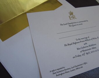 William & Kate Royal Wedding Invitation Souvenir Reproduction