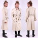 Vintage 1980s YSL Beige Trench Coat for Men / Yves Saint Laurent belted Trench/ Detective/ L