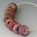 Mocha and Sedona Rings - (8) Handmade Lampwork Beads - Purple, Lavender - Etched, Matte