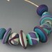 Bohemian Cool Waters 1 - (10) Handmade Lampwork Beads - Etched, Matte