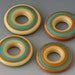 FIRST FRIDAY SALE - Southwest Discs - (4) Handmade Lampwork Beads - Turquoise, Terracotta